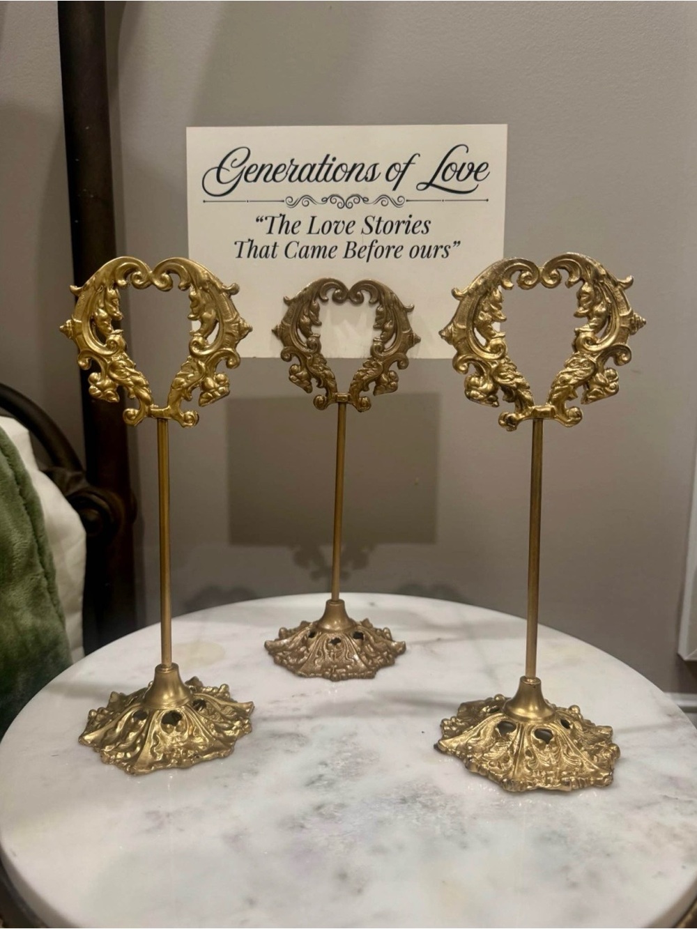 Ornate Gold Place Card Holders - Set of 3